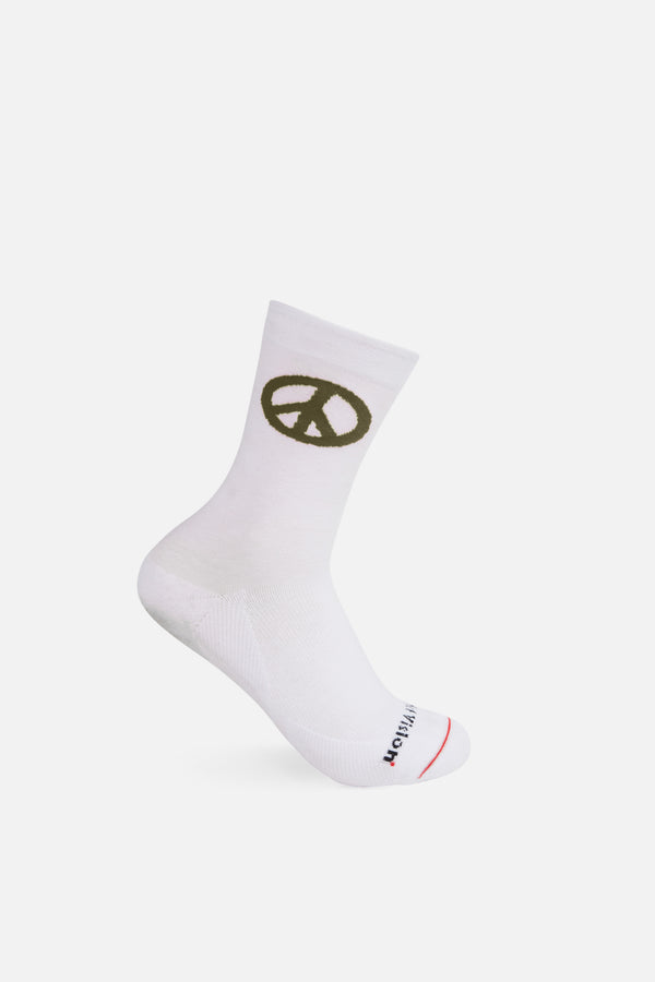 Performance Cordura Crew Socks, White-Olive