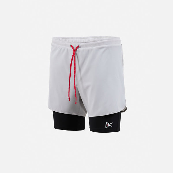 Layered Pocketed Trail Shorts, Fog